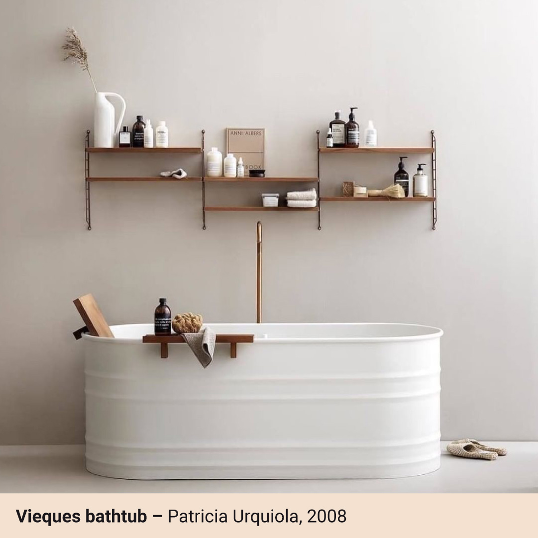 De ikoniske Vieques badekar og vask av den kjente arkitekten og designeren Patricia Urquiola.