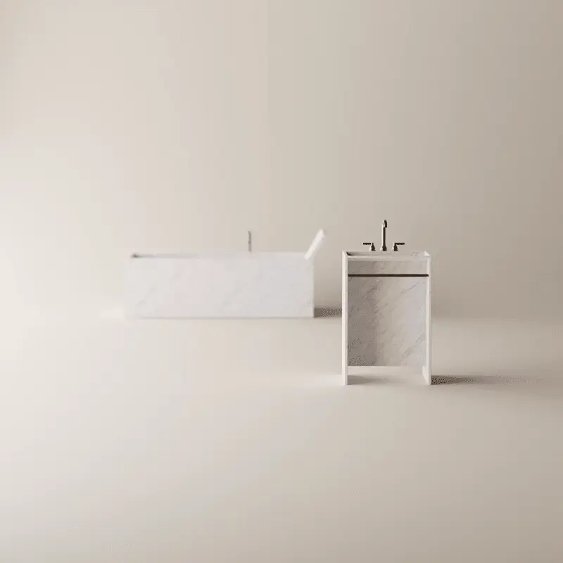 Agape design baderom badekar og vask i marmor