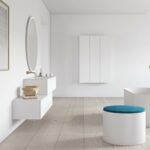 Copenhagen bath moderne skandinavisk design for moderne bad med japandi inspirasjon her med Sq1 ovalt badekar i solid surface